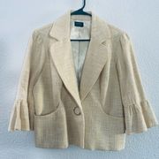 Nicole Miller plaid yellow blazer medium