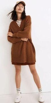 Madewell Whitley Open Cardigan Sweater in Brown Size Medium