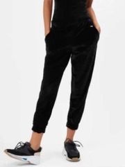 SWEATY BETTY Black Velvet Sweatpants Joggers track pants sz XS