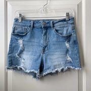 Distressed Shorts Light Wash Stretchy Size 6/8