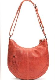 Frye Melissa Small Scooped Hobo Bag in Burnt Orange