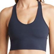 X by Gottex V-Neck Racerback Sports Bra in Midnight Small