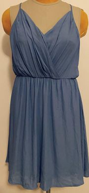 LUSH Baby blue Cami Plunge Dress