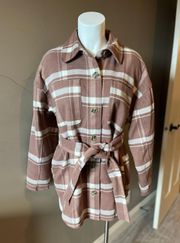 Brown Flannel Jacket Shacket L