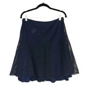 Akris Punto Navy Mesh Lined Gathered Short Skirt US 6