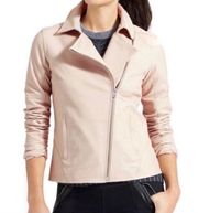 Athleta SALT FLAT JACKET Moto leather jacket Cream Sz Medium