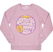 NWT Simply Southern Crewneck Sweatshirt "Grateful Heart Happy Soul" Purple MD