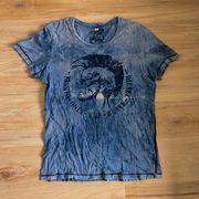 Vintage Only The Brave Embossed Graphic Tee Shirt