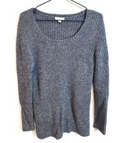 Garnet Hill Medium Gray Wool Angora Knit Sweater