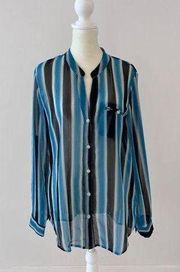 KUT from KLOTH JASMINE TOP IN BASTIA STRIPE BLACK Size medium