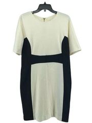 Michael Kors Women’s White Black Colorblock Fitted Sheath Dress Size 14