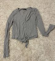 Abercrombie & Fitch Tie Front Button Up Sweater