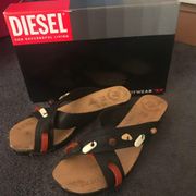 Diesel Distressed Wooden Sandals. Size 6. GUC