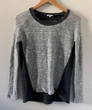 Splendid‎ Grey Silver Long Sleeve Grey Raglan Top Sweater Raglan