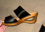 Black  Clogs with Silver Buckle