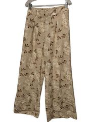 HOUSE OF HARLOW 1960 Pants 6 Linen Beige High Rise Wide Leg Linen Blend 28 x 30