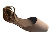 ASOS design wide fit Lif ballet flats, beige color, faux suede, new in box, 8