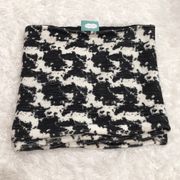 Maurices Tie Dye Cow print Reversible Lace infinity Scarf Black White OS