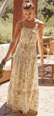 LOST + WANDER Big Escape Floral Tiered Maxi Dress Size Medium