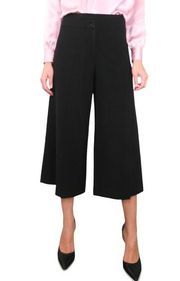 Josephine Chaus Black Cropped High Rise Wide Leg Pants Trousers Size 6 30"