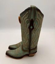 CORRAL VINTAGE STYLE TURQUOISE EMBROIDERED BOOTS C3870 SIZE 6M