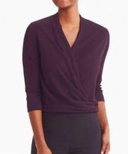 MM Lafleur The Deneuve Faux Wrap Top in Blackberry