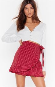 NWT Red Dot Wrap Skirt