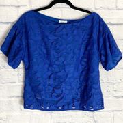 Milly royal blue lace short sleeve cropped top 6