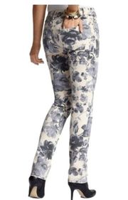 Chico’s Floral Print Jeans So Slimming Size XS