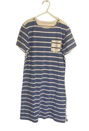 BLUE White Striped Vineyard Vines Harbor Shirt Dress Cover Up