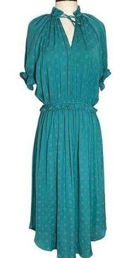 Anthropologie current air jacquard satin midi dress