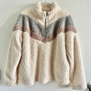 Cozy Chevron Sherpa Quarter Zip