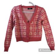 Asos Heartbreak Sweater Cardigan In Heart Print Size Small