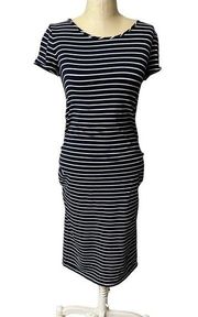 Isabel Maternity Ingrid & Isabel Navy Blue & White‎ Striped Short Sleeve …