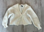 Cardigan White faux Alpaca Wool like material