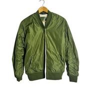 Blanknyc  Bomber Jacket Green Olive Nylon / Fleece sz S