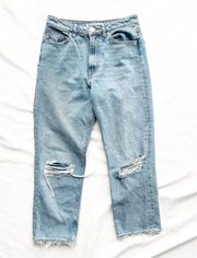 Florence High Waist Distressed Straight Leg Jeans