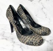 Tibi New York Embroidered Black Nude High Heels Size 9