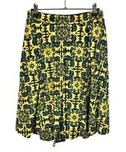 Lularoe Madison Yellow & Blue Pleated Circle Mini Skirt S