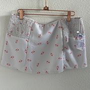 NWT RVCA DIB American Made Heartthrob Skirt Ruched Mini Lightweight Cherry Skirt