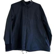 St. John Jacket Ribbed Trim Collared Outdoor Cotton Casual Black Large