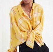 UO  Obie Yellow Boyfriend Flannel