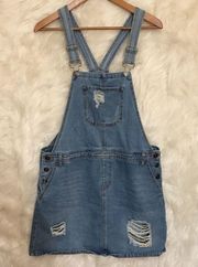 New! Rue 21 distressed Jean overall Dress!