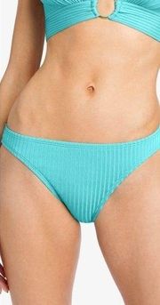 Robin Piccone Yasmine Hipster Bikini Bottom Large L Aqua Teal Ribbed