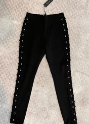 NWT Romeo & Juliet high waisted black side lace up leggings. Originally $155 Sz S