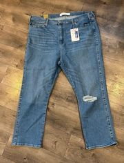 Levi Strauss High Rise Straight Jeans Size 24/W37 New