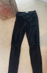 Black Knee Cut Jeans