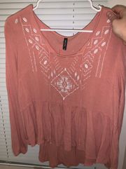 Long sleeve Pink Blouse