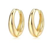 Gold Hoop Earrings| 14K Gold Plated| Lightweight| Hypoallergenic| Hoops