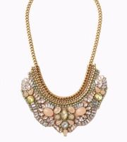 Stella & Dot Giverny Embroidered Bib Statement Necklace, EUC, MSRP $198